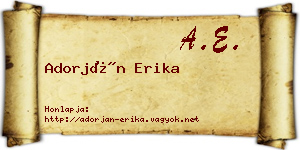 Adorján Erika névjegykártya
